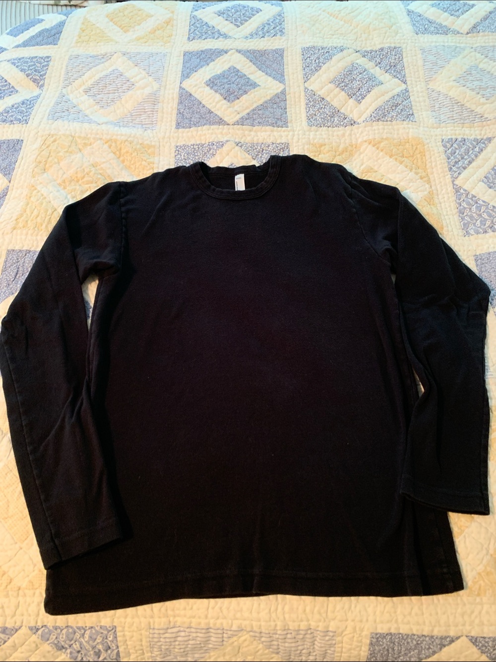 American Apparel Black Long-Sleeve Crewneck Tee